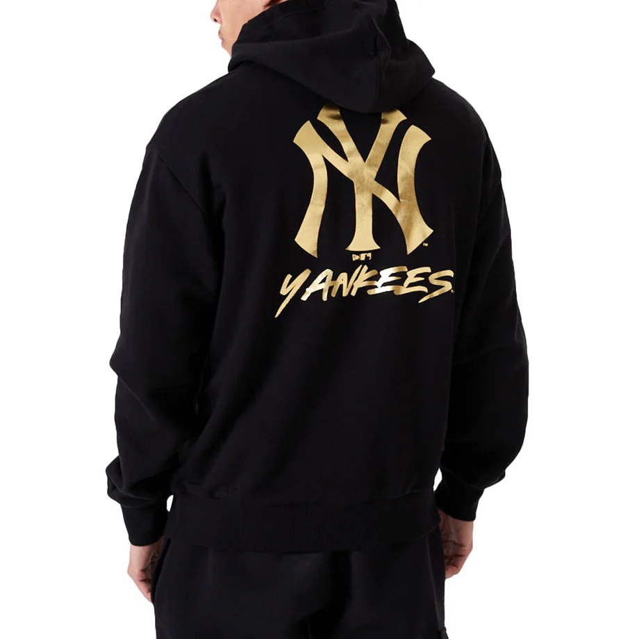 New York Yankees Gold Logo Black Hoodie